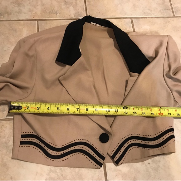 Vintage Striped Blazer Suit Cropped Jacket 1980s - Picture 6 of 11